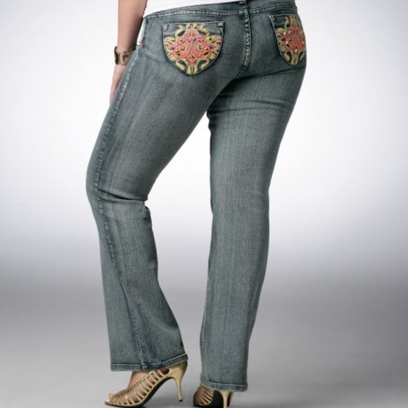 NEW Dereon Y2K , 00's Stretchy bootcut Fleur Stretchy Denim Jeans 9 / 10 - Picture 15 of 17